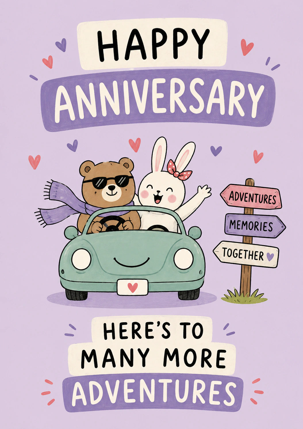 Anniversary - Personalised Card — with punch holes