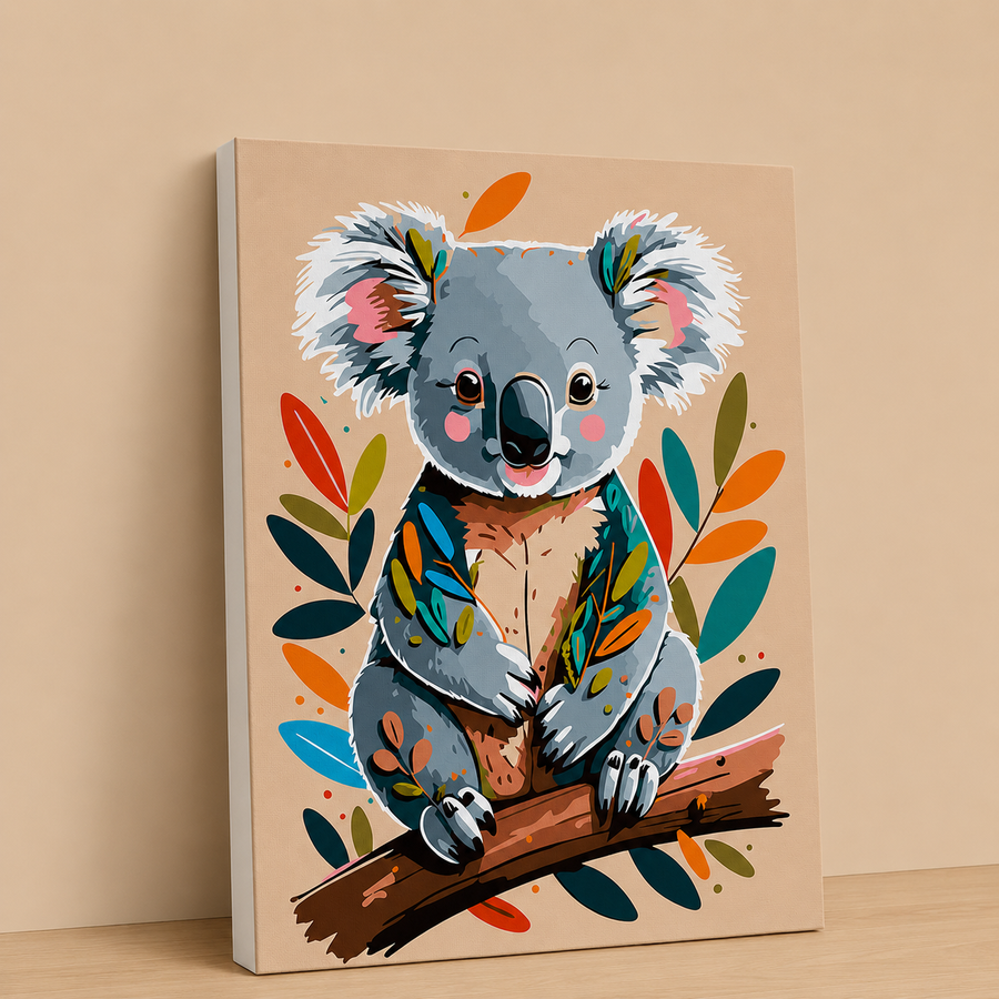 Paint By Numbers Kit - Colourful Koala 12inx16in