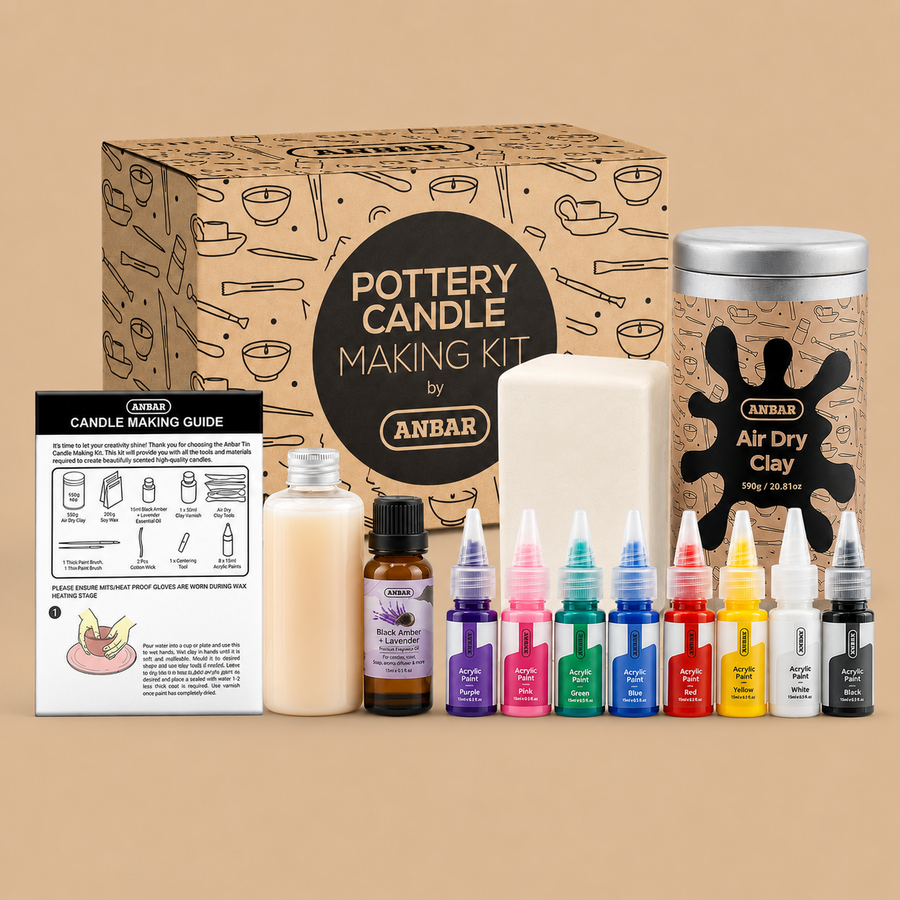 Anbar Creative Pottery Clay Candle Making Kit for Adults and Kids