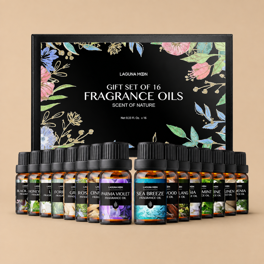 Lagunamoon 16pc Fragrance Oil Gifts Set for Scented Candle Making