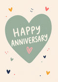 Load image into Gallery viewer, Sage Green Heart Happy Anniversary Card
