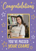 Load image into Gallery viewer, Purple Star Confetti Photo Upload Congratulations Card
