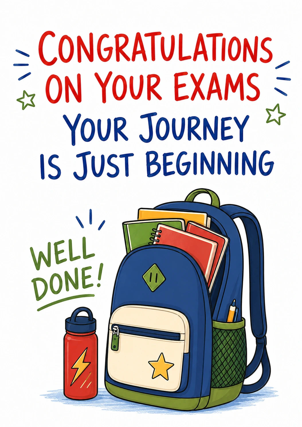 Backpack & Books Your Journey Congratulations Card