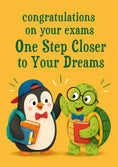 Load image into Gallery viewer, Cute Penguin and Turtle Congratulations Exam Card
