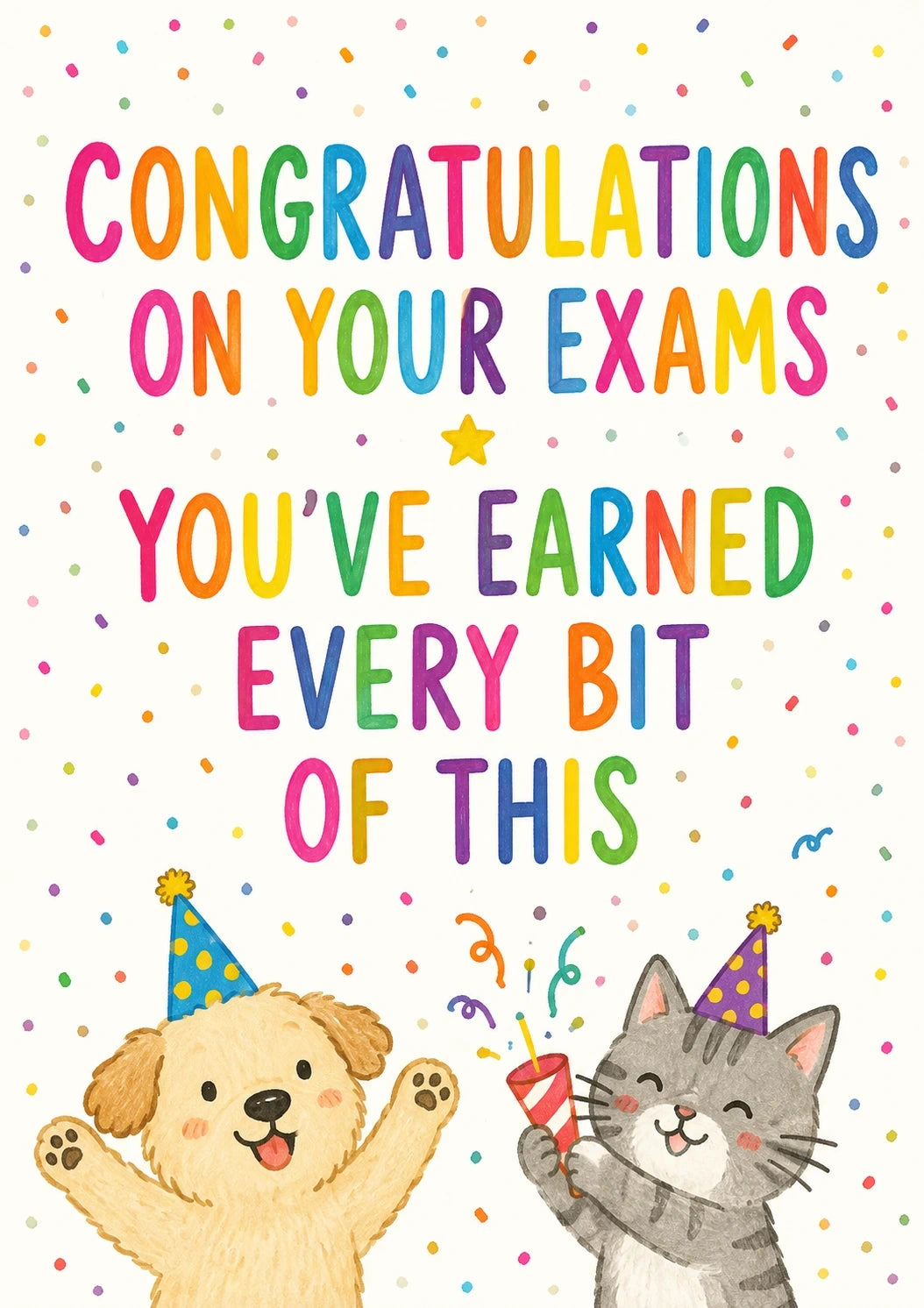 Congratulations - Personalised Card — with punch holes