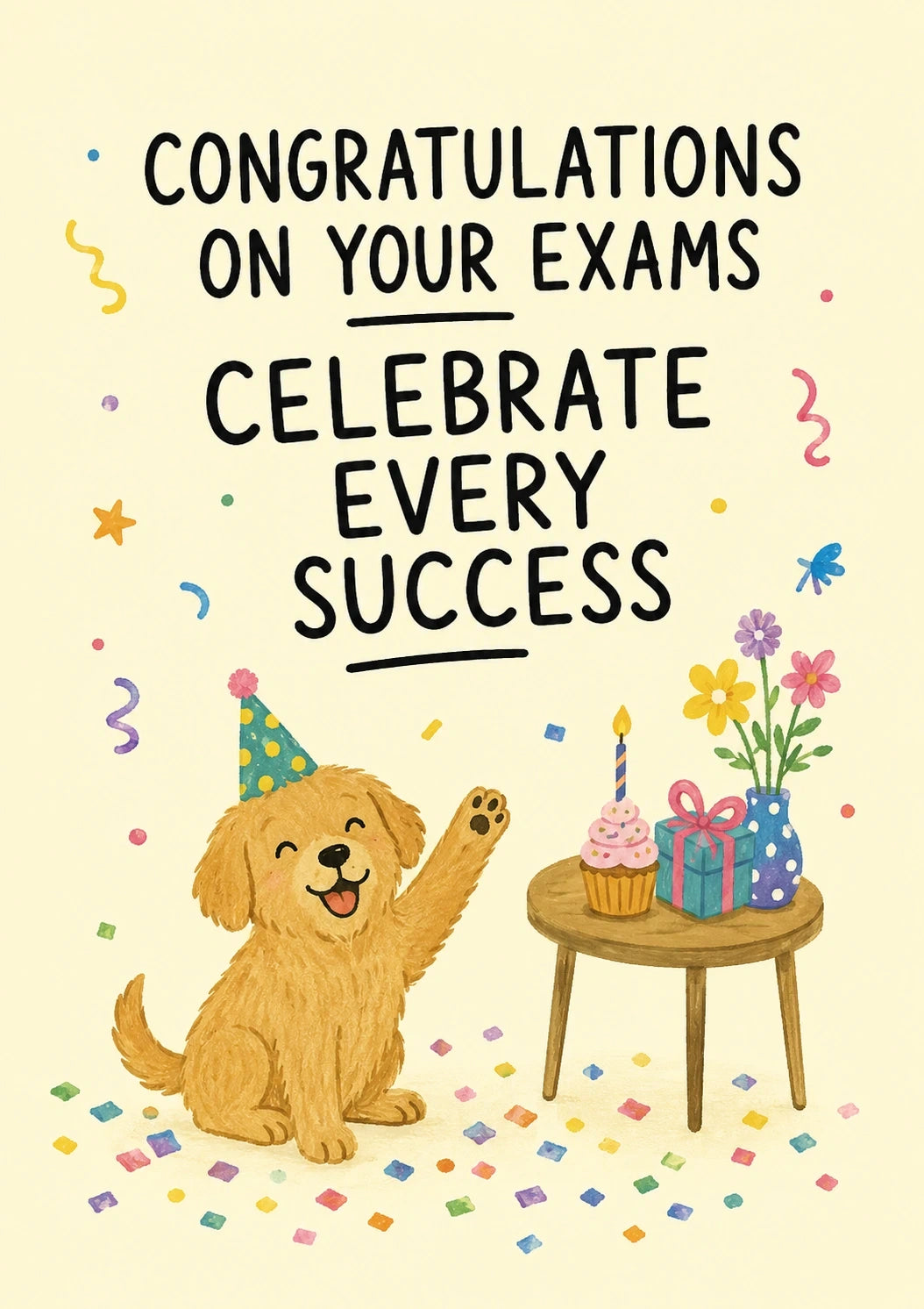 Congratulations - Personalised Card — with punch holes