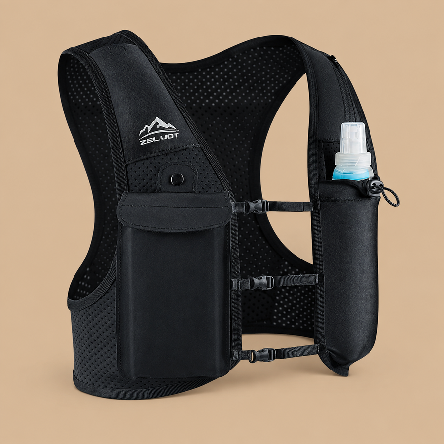 Zelvot Unisex Running Vest with 500ml Water Bottle - Medium to Large