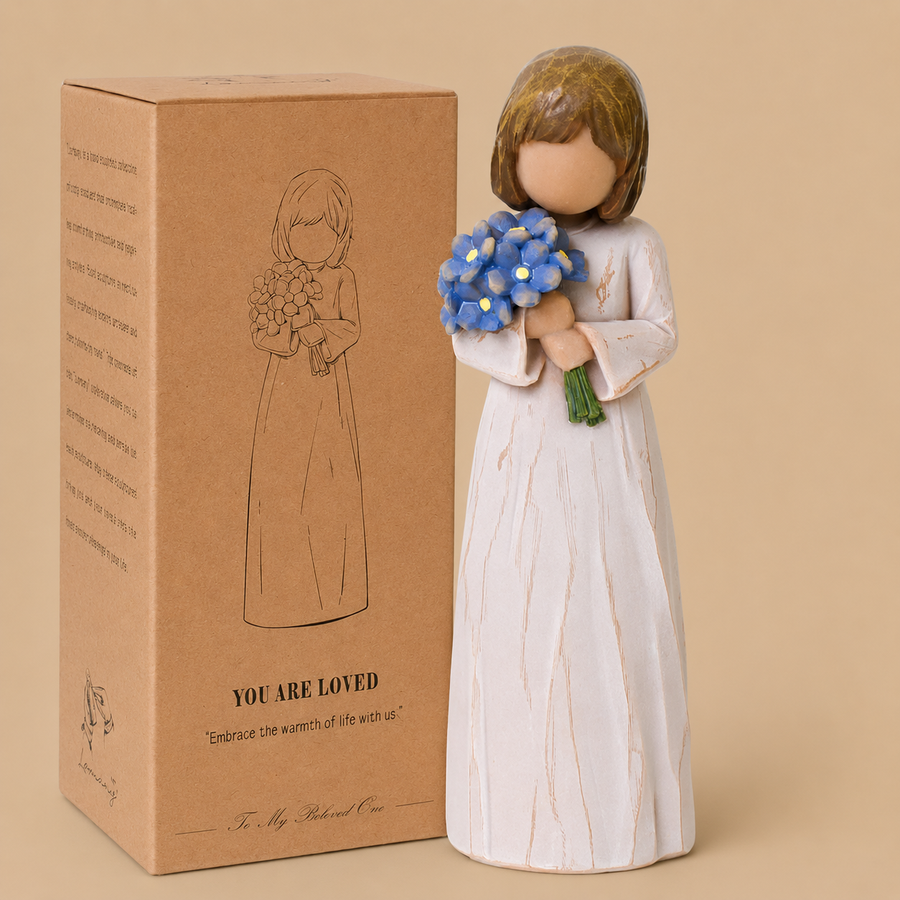 Forget Me Not Angel Figurine Bereavement Gift 5"