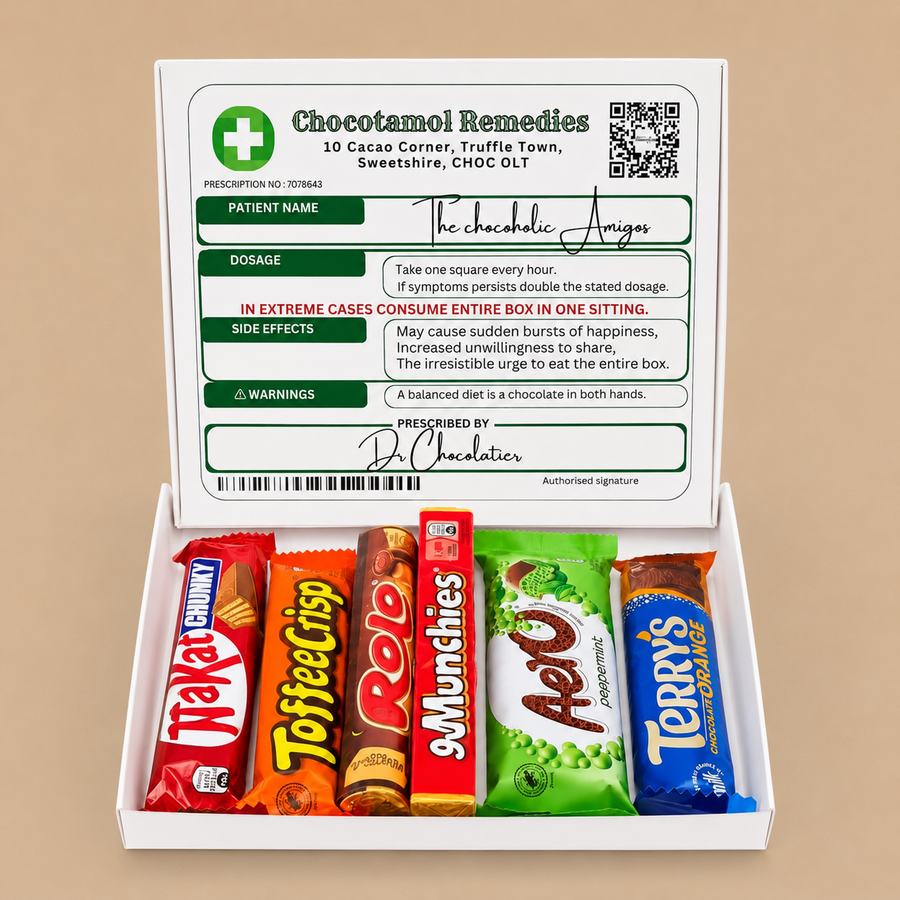 Remedies Get Well Soon Prescription Style Chocolate Gift Box