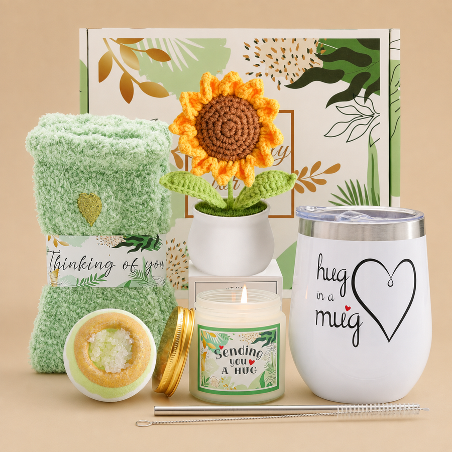 Get Well Soon Gift Basket for Women - Green