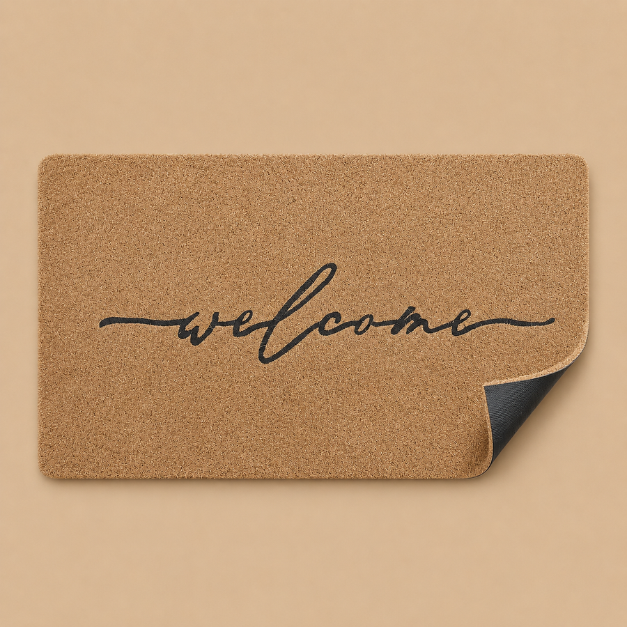Non-slip Brown Welcome Doormat 70x45cm