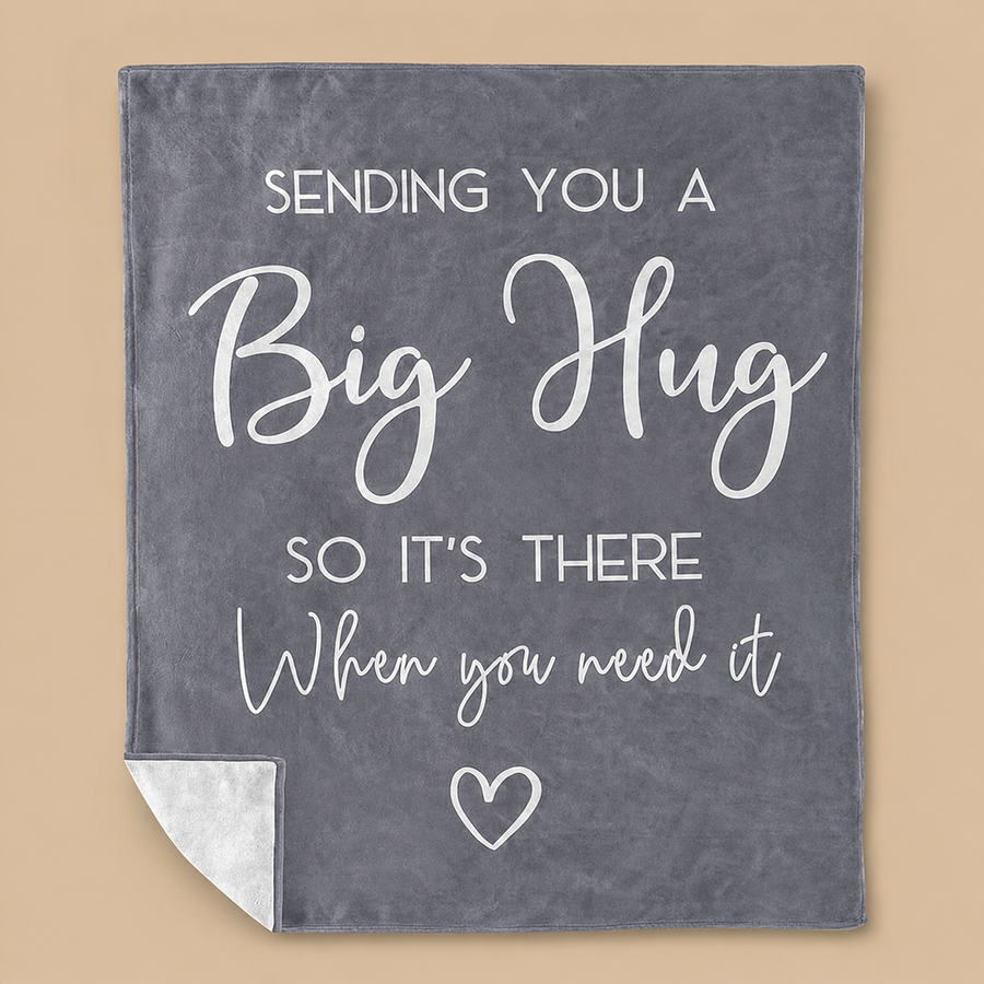"Sending You A Big Hug" Cotton Blanket  150x130cm