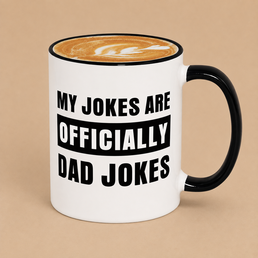 "MY JOKES ARE OFFICIALLY DAD JOKES" Ceramic Mug