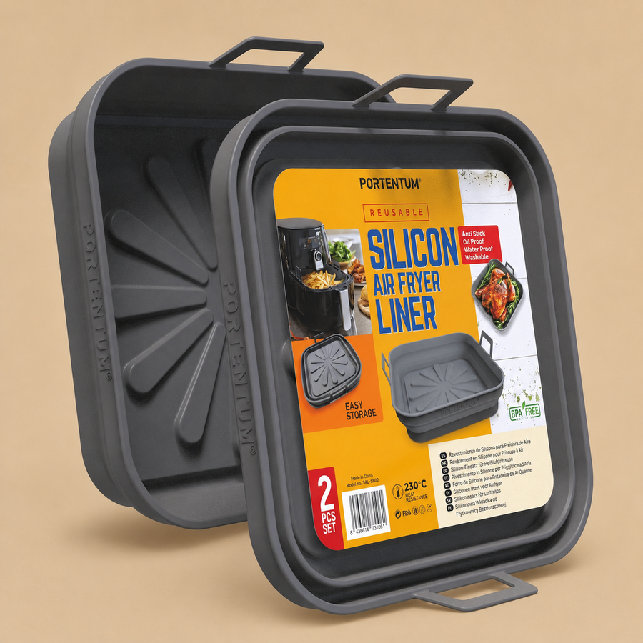 22.5cm Silicone Square Air Fryer Liners for 4.7 to 9 Liters