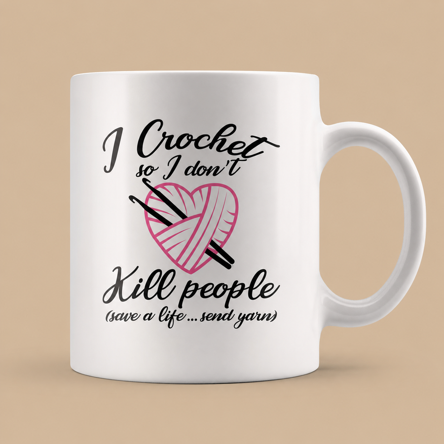 "I Crochet" White Ceramic Mug