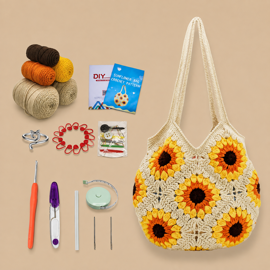 Sunflower Tote Bag Crochet kit for Beginners