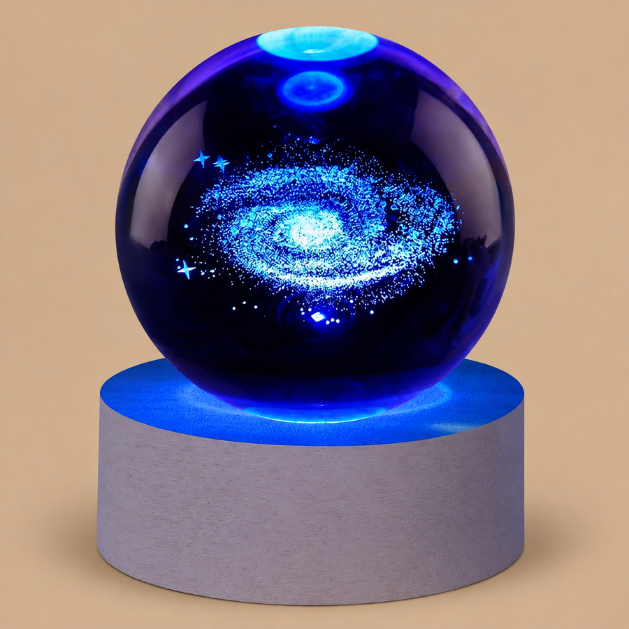 3D Galaxy Crystal Ball Night Light