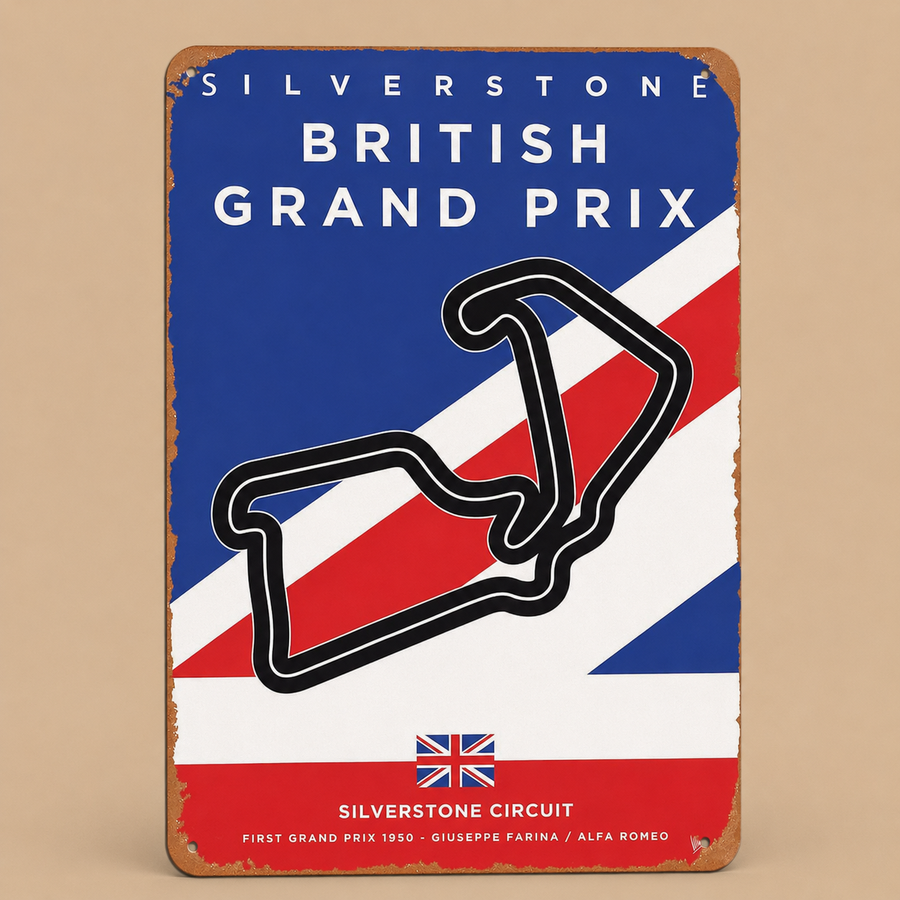 Britain Grand Prix Circuit F1 Metal Sign 20x30cm
