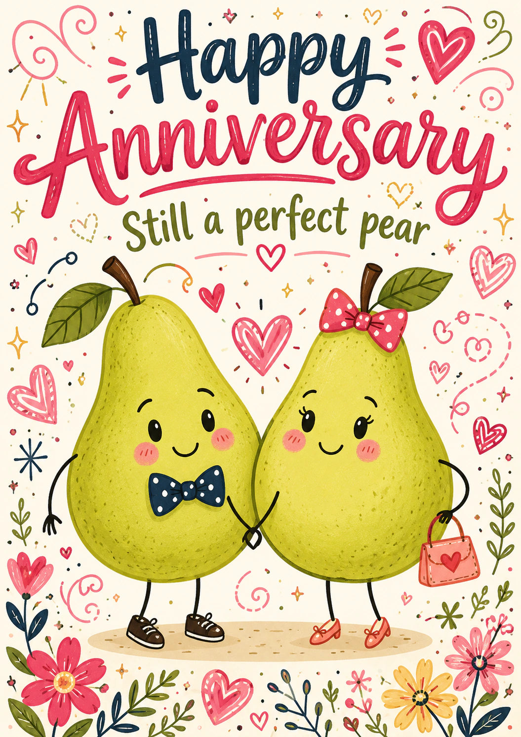 Funny Perfect Pear Couple Anniversary Card