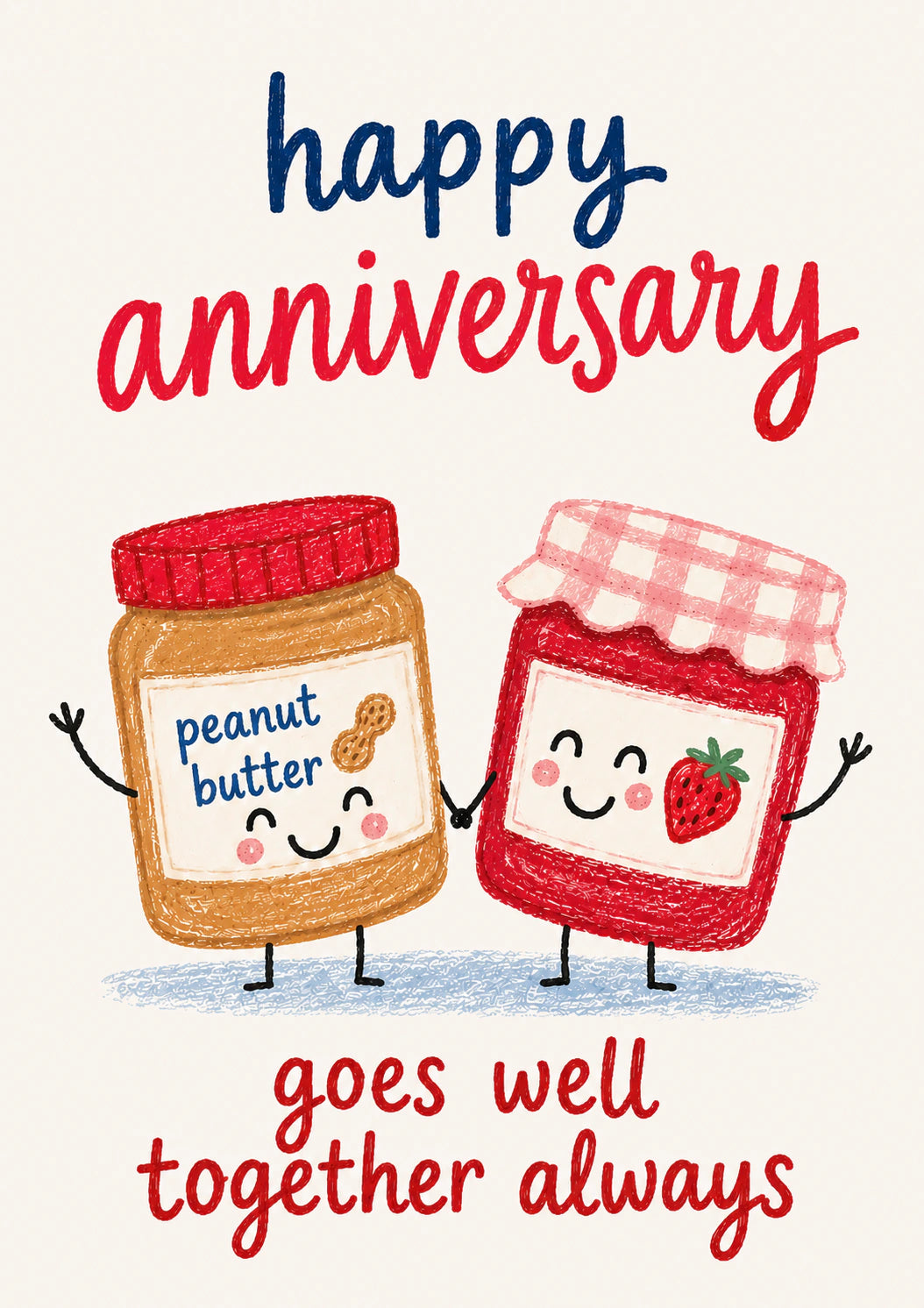 Funny Peanut Butter and Jam Anniversary Card for Him