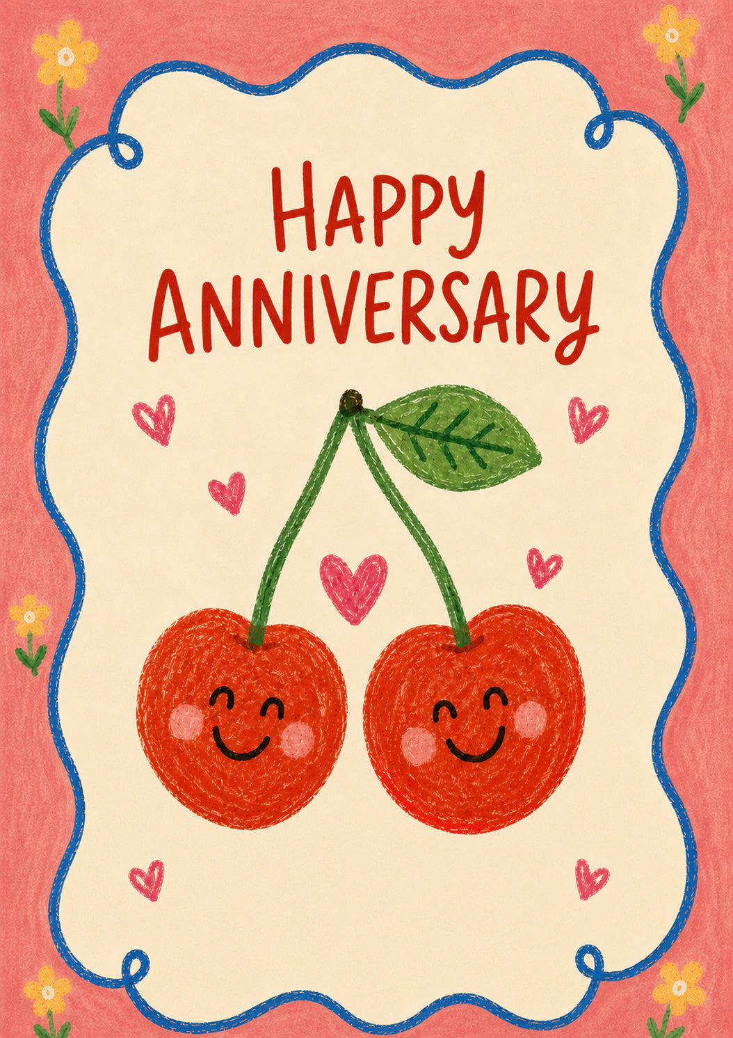 Anniversary - Personalised Card — with punch holes