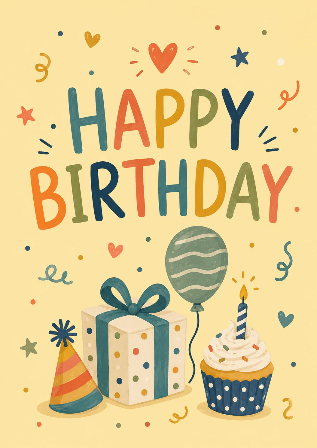 Birthdays - Personalised Card — with punch holes