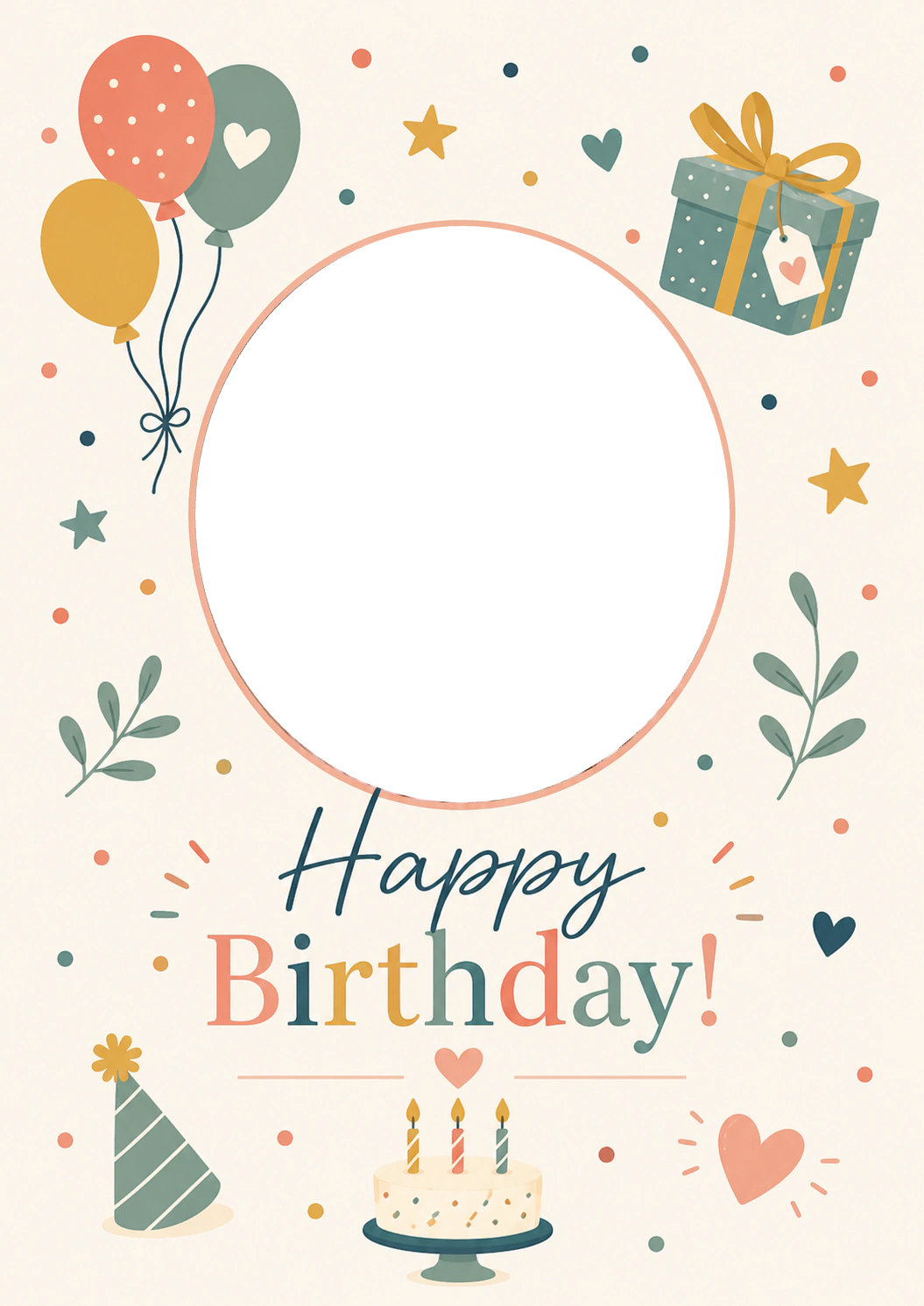 Birthdays - Personalised Card — with punch holes