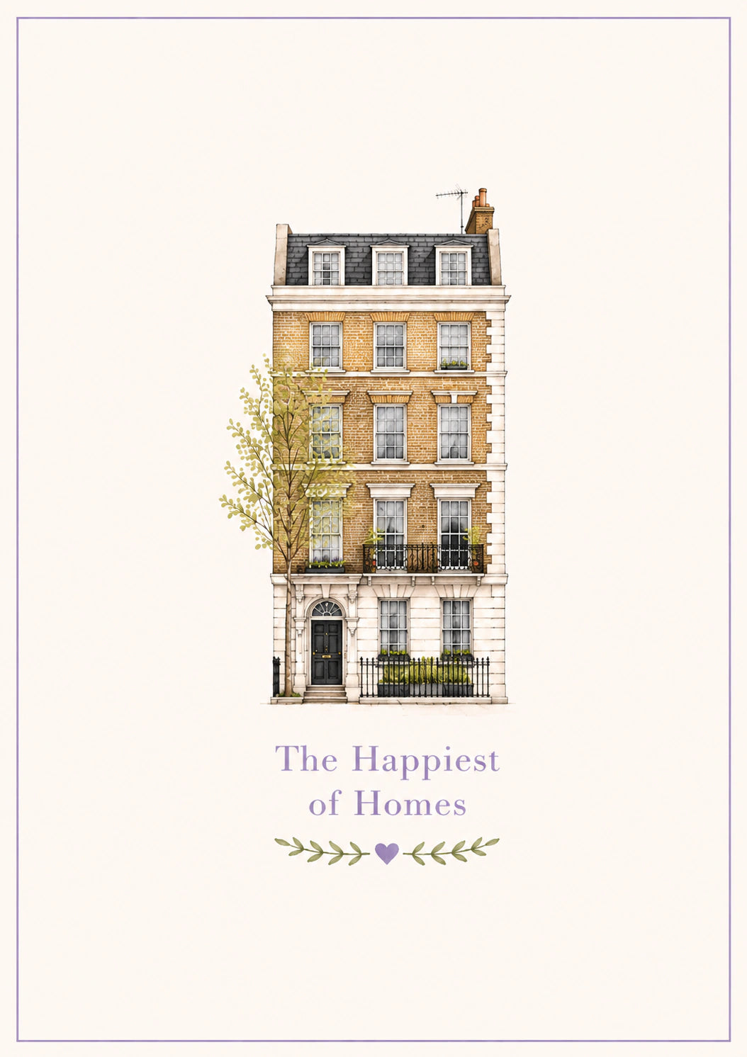 Georgian Townhouse Illustrated New Home Card