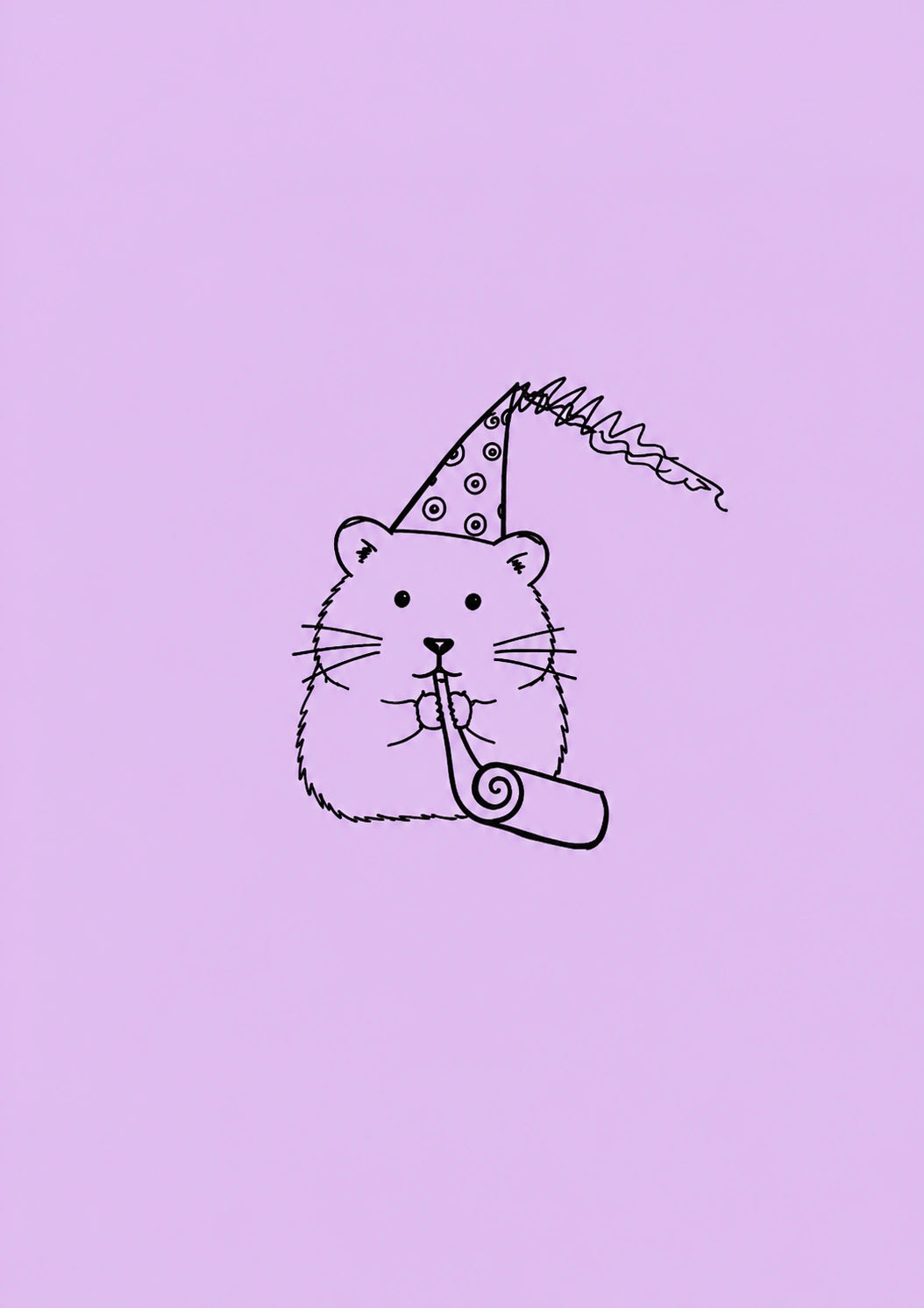 Cute Party Hamster Birthday Card