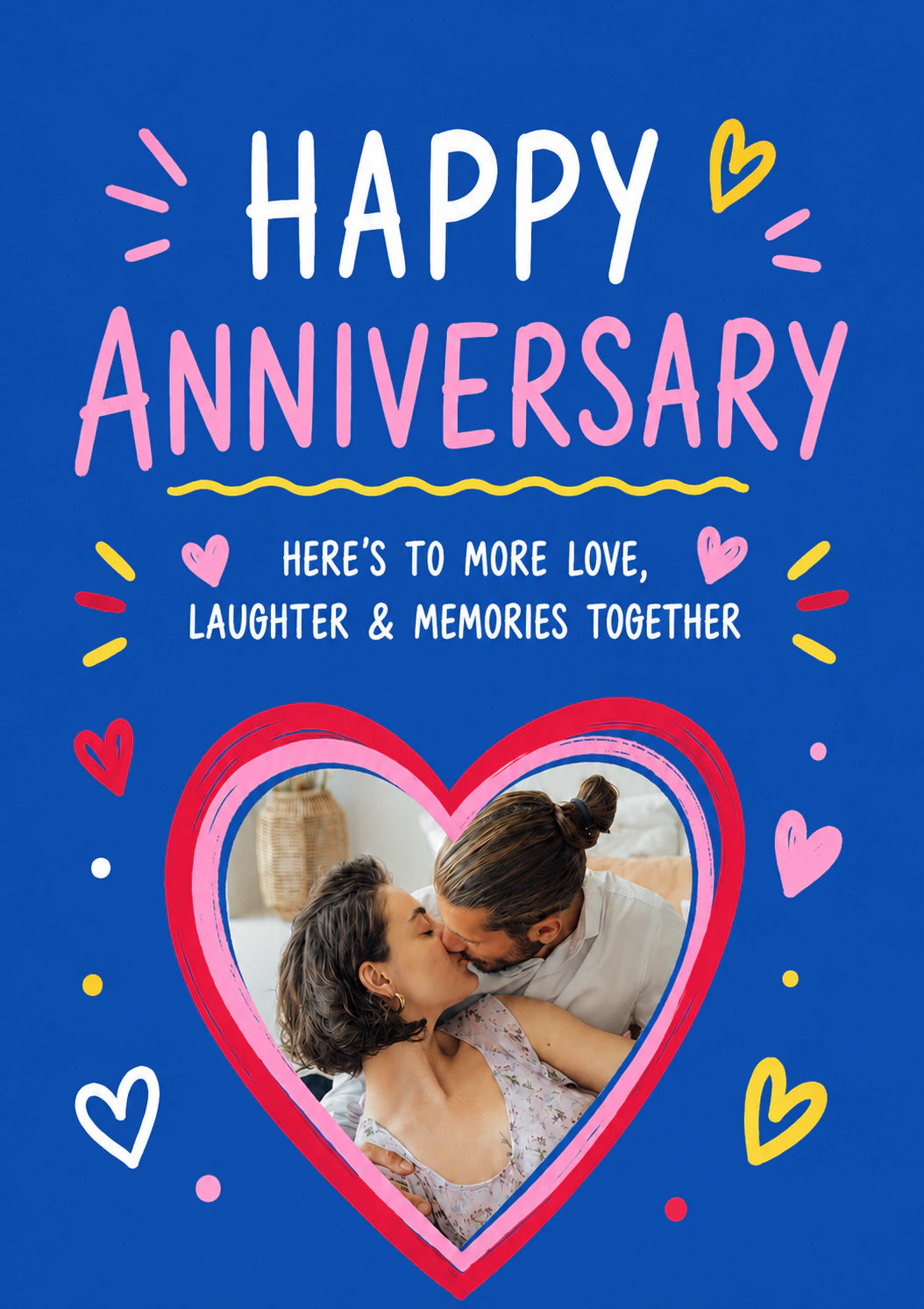 More Love Laughter Memories Photo Upload Anniversary Card