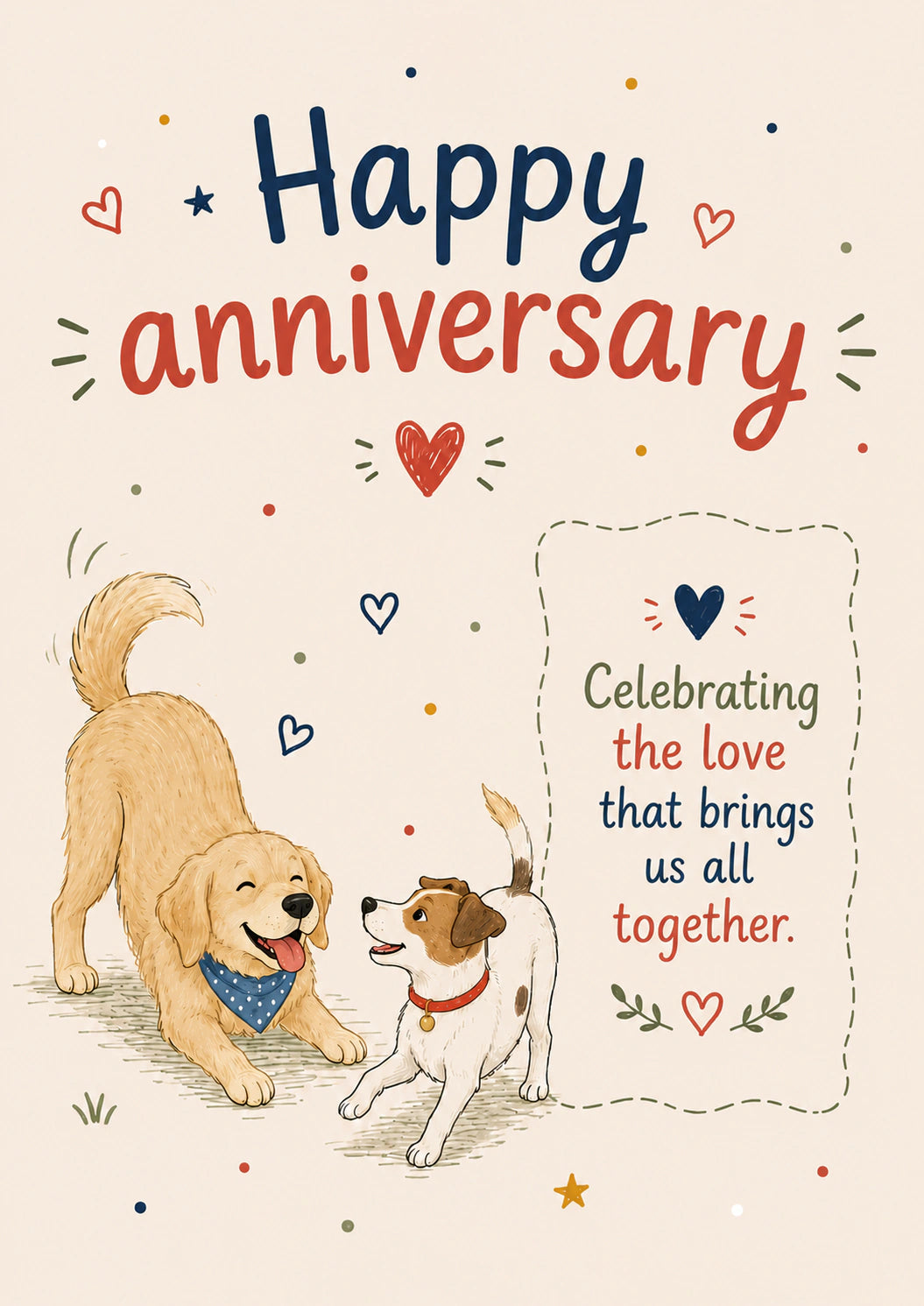 Anniversary - Personalised Card — with punch holes