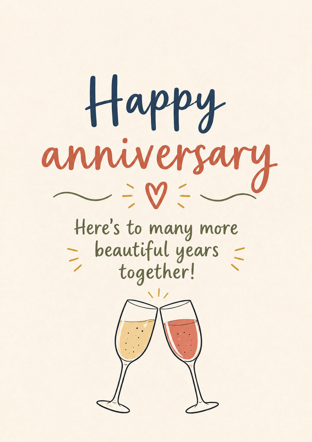 Champagne Toast Here's to Many More Anniversary Card