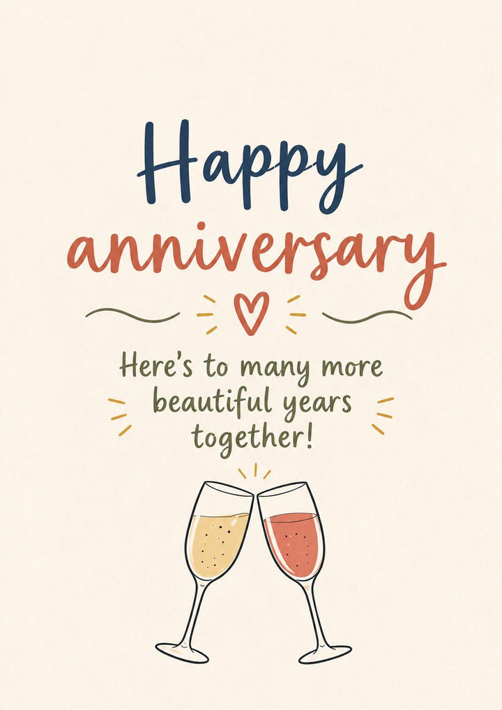 Champagne Toast Here's to Many More Anniversary Card