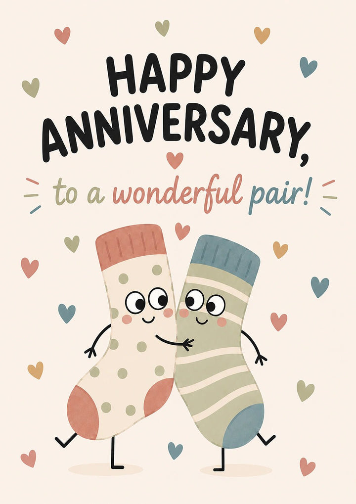 Funny Cute Socks Wonderful Pair Anniversary Card for Her