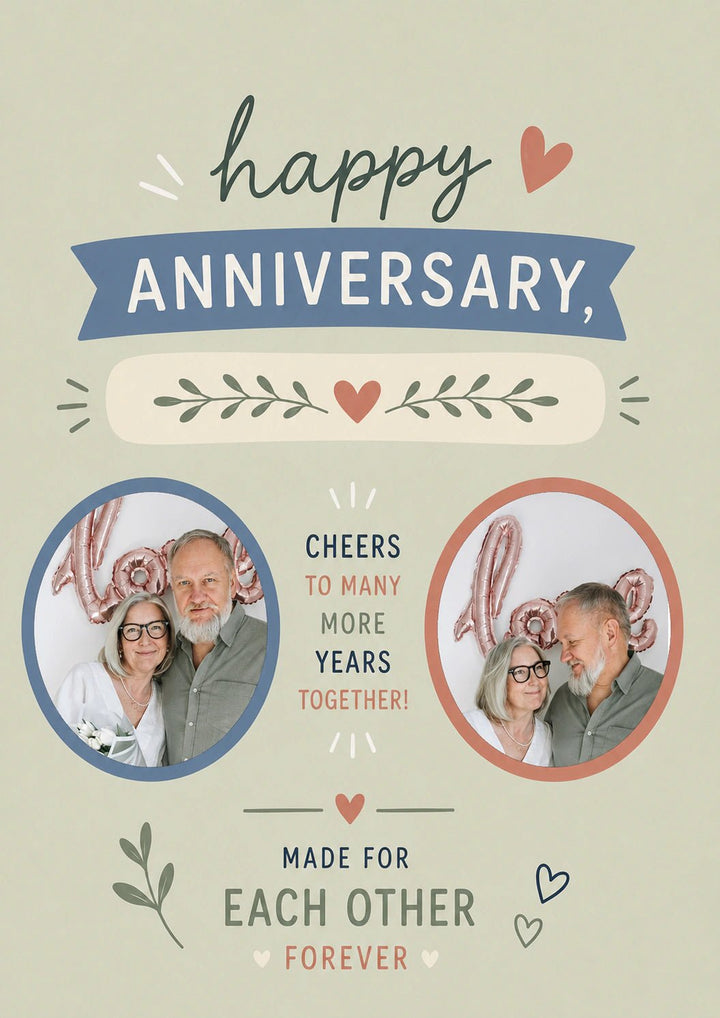 Cheers to Many More Years Together Photo Upload Anniversary Card