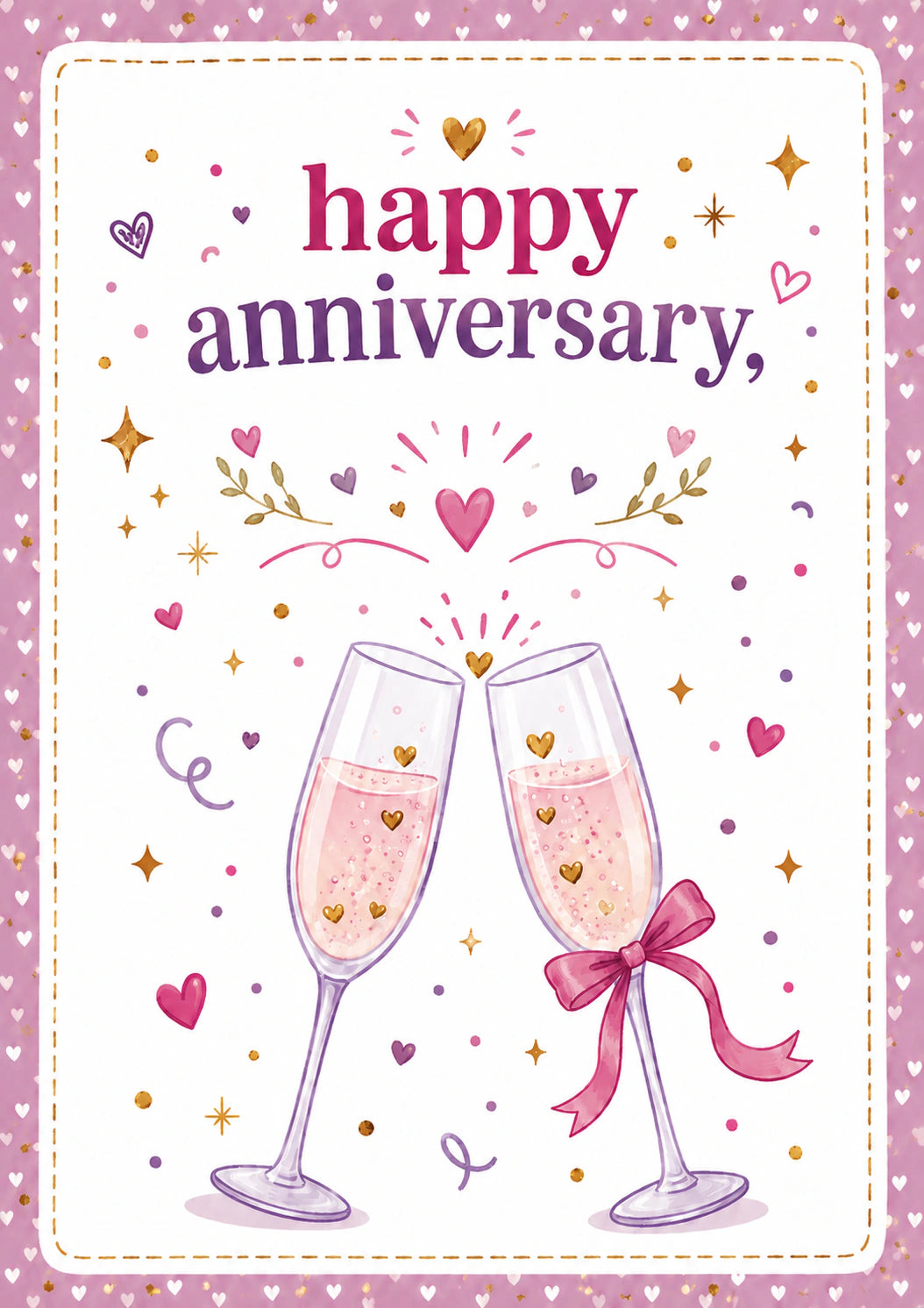 Anniversary - Personalised Card — with punch holes