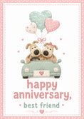 Load image into Gallery viewer, Cute Knitted Dogs in Car Anniversary Card for Her
