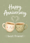 Load image into Gallery viewer, Cute Coffee Cups Best Friend Anniversary Card
