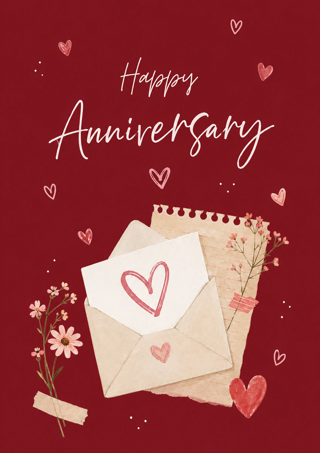Anniversary - Personalised Card — with punch holes