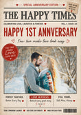 Load image into Gallery viewer, Newspaper Front Page Photo Upload Anniversary Card
