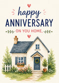 Load image into Gallery viewer, Watercolour Cottage Home Anniversary Card for Cousin
