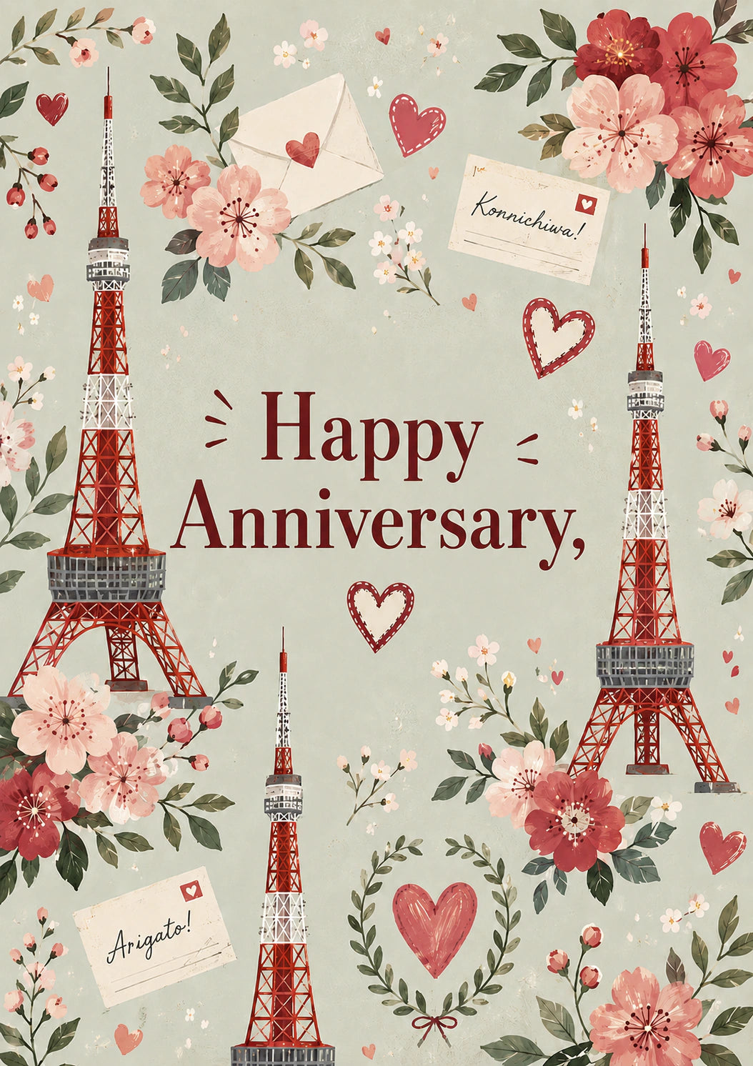 Anniversary - Personalised Card — with punch holes