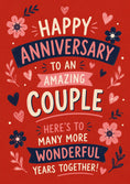 Load image into Gallery viewer, Bold Floral Hearts Amazing Couple Anniversary Card
