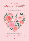 Load image into Gallery viewer, Floral Heart Grow & Shine Anniversary Card for Her
