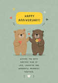 Load image into Gallery viewer, Cute Bears with Flowers Happy Anniversary Card
