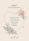 Load image into Gallery viewer, Floral Heart Anniversary Card for Brother and Partner
