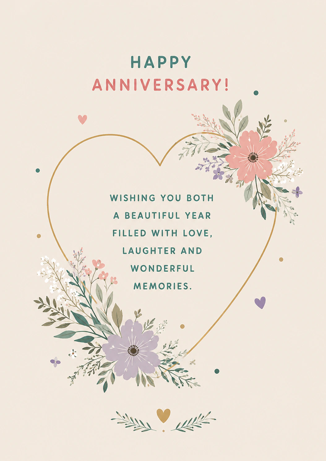 Floral Heart Anniversary Card for Brother and Partner
