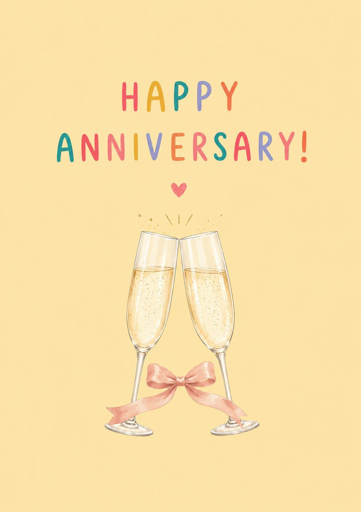Champagne Toast Happy Anniversary Card for Him
