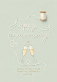 Load image into Gallery viewer, Thread Spool Champagne Toast Happy Anniversary Card
