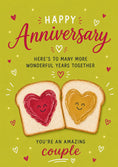 Load image into Gallery viewer, Peanut Butter and Jelly Toast Anniversary Card for Her
